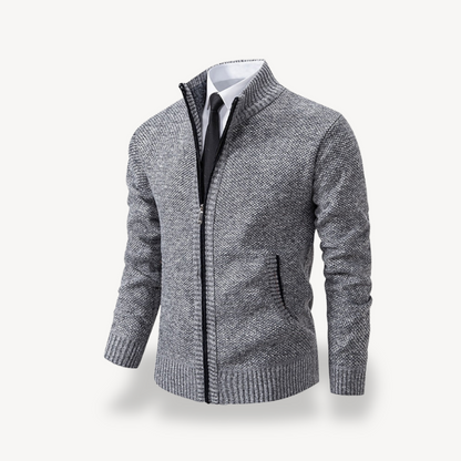 Elarova | Herren-Strickpullover mit Reißverschluss und Kragen