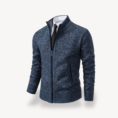 Elarova | Herren-Strickpullover mit Reißverschluss und Kragen