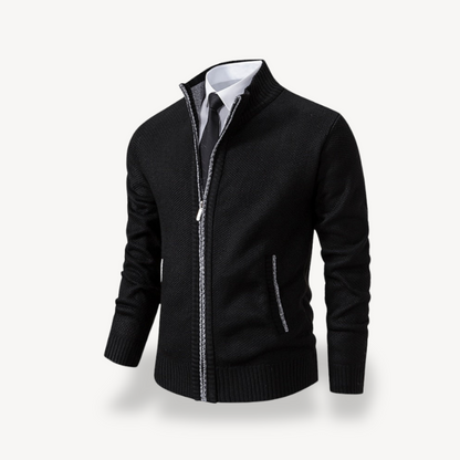 Elarova | Herren-Strickpullover mit Reißverschluss und Kragen