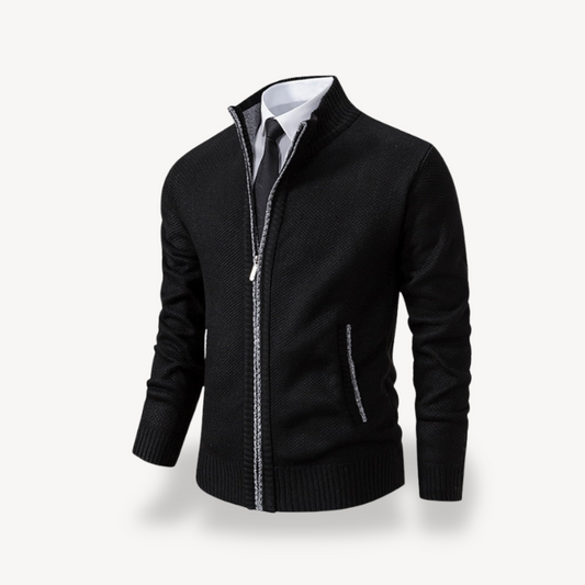 Elarova | Herren-Strickpullover mit Reißverschluss und Kragen