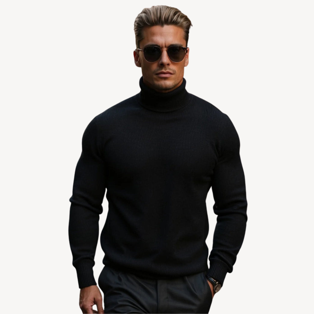 Elarova | Herren-Strickpullover mit Rollkragen