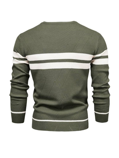 Elarova | Herren-Strickpullover mit Streifen