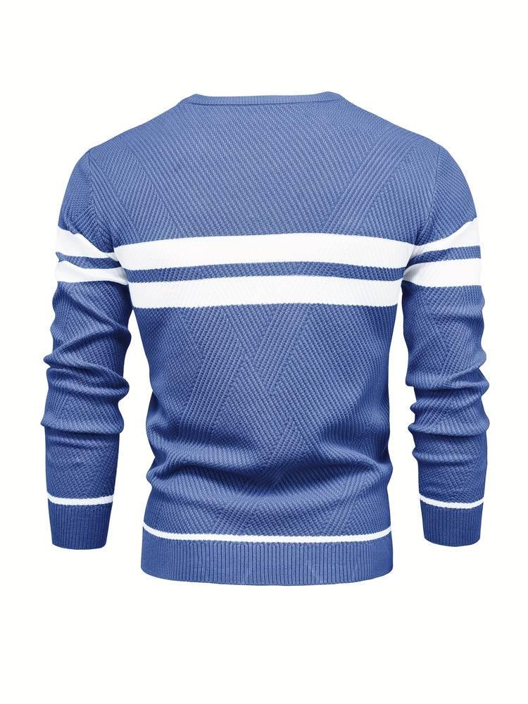 Elarova | Herren-Strickpullover mit Streifen