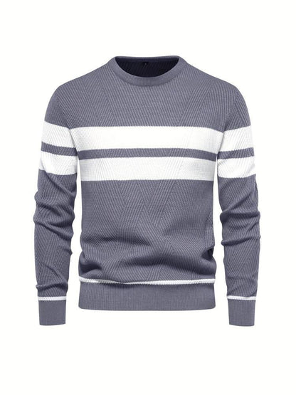 Elarova | Herren-Strickpullover mit Streifen