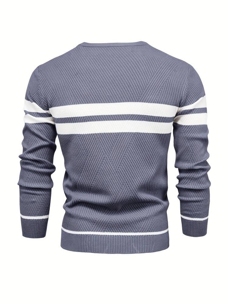 Elarova | Herren-Strickpullover mit Streifen