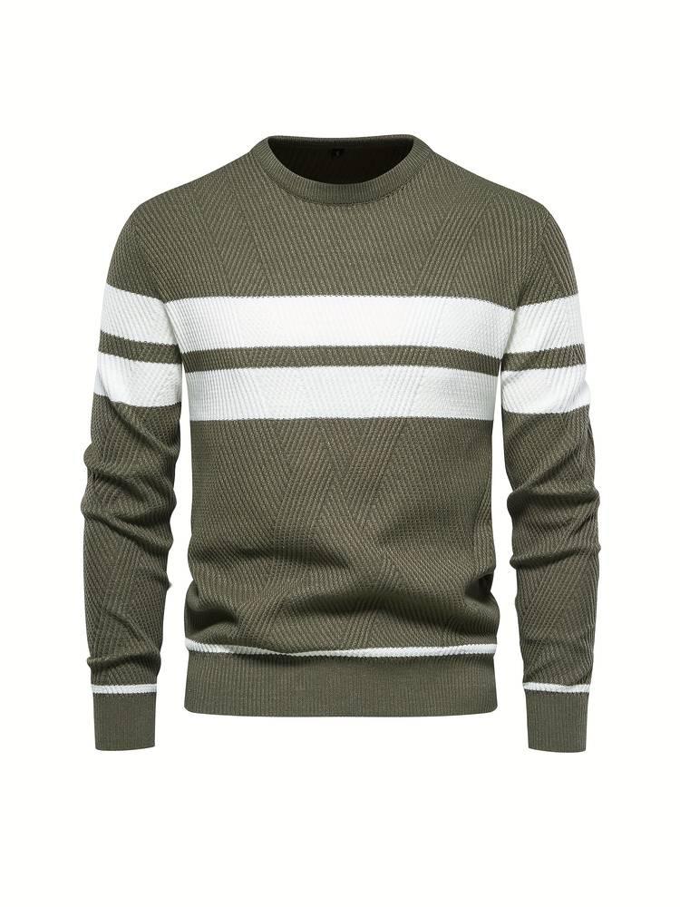 Elarova | Herren-Strickpullover mit Streifen
