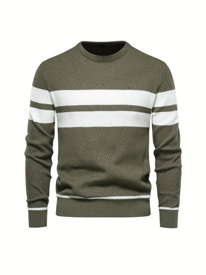 Elarova | Herren-Strickpullover mit Streifen