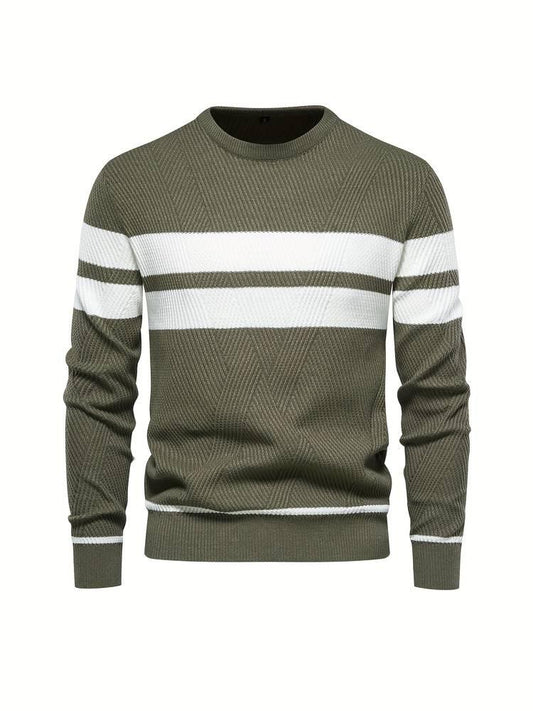 Elarova | Herren-Strickpullover mit Streifen