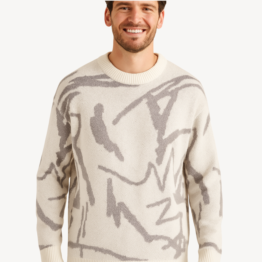 Elarova | Herren-Strickpullover mit abstraktem Muster