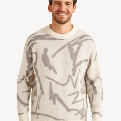 Elarova | Herren-Strickpullover mit abstraktem Muster