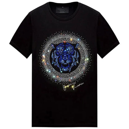 Elarova | Herren T-Shirt mit Tigerkopf und Strass