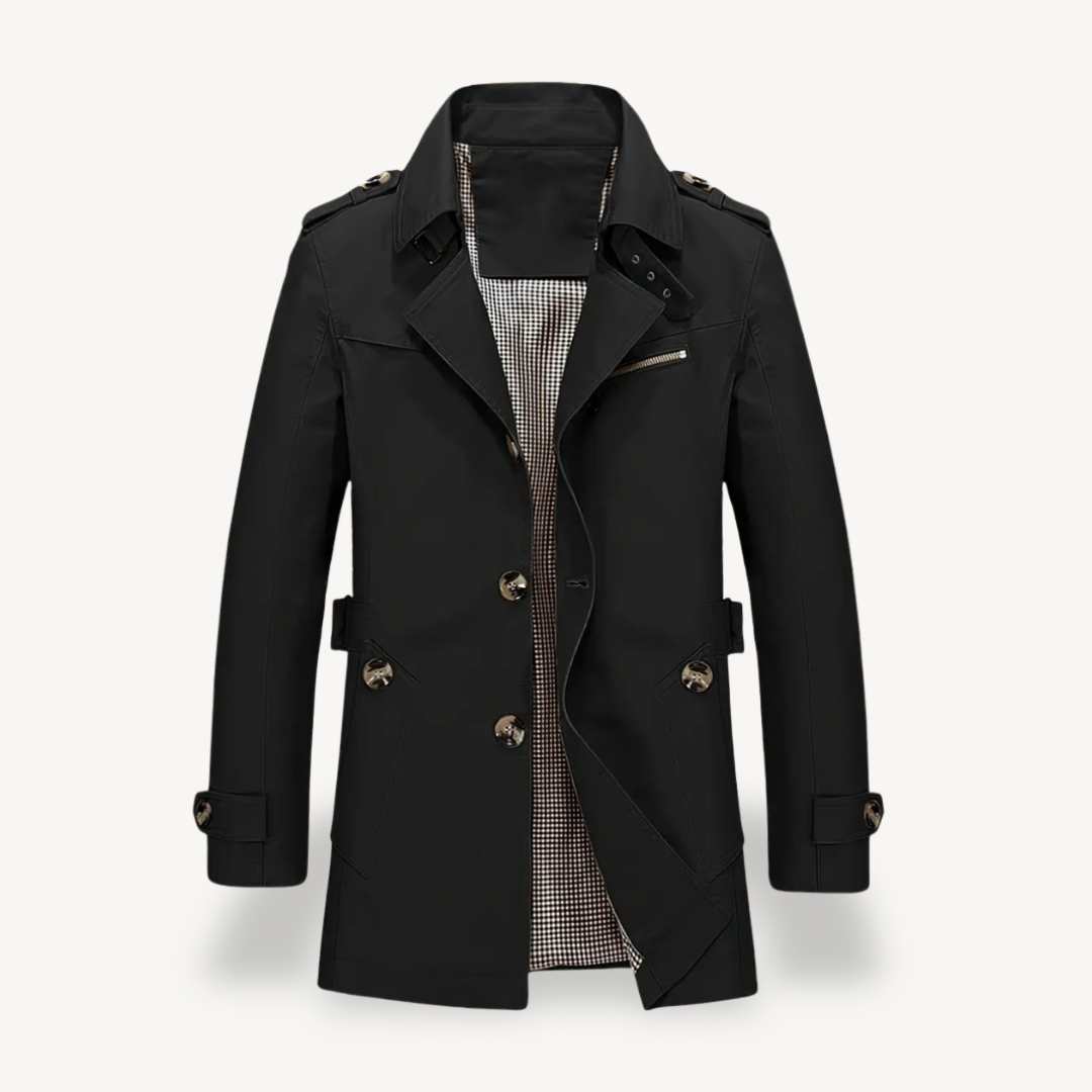 Elarova | Herren-Trenchcoat aus Baumwollmischung