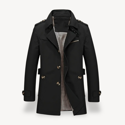 Elarova | Herren-Trenchcoat aus Baumwollmischung