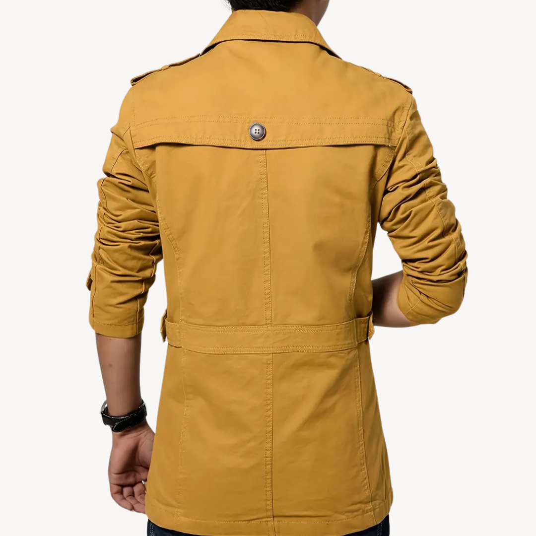 Elarova | Herren-Trenchcoat aus Baumwollmischung
