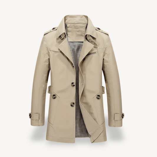 Elarova | Herren-Trenchcoat aus Baumwollmischung