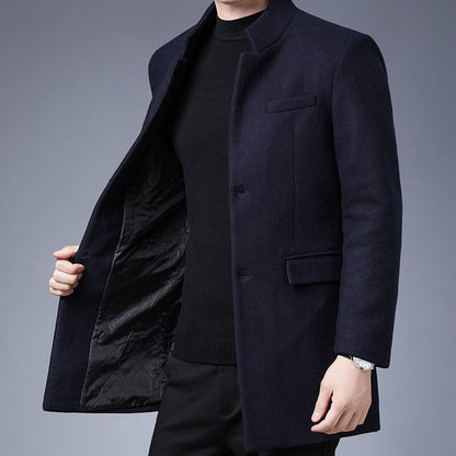Elarova | Herren-Trenchcoat aus Wolle – winddicht