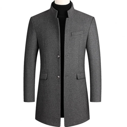 Elarova | Herren-Trenchcoat aus Wolle – winddicht