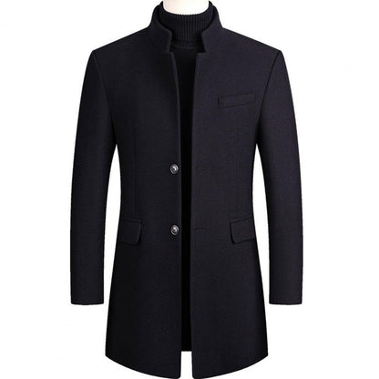 Elarova | Herren-Trenchcoat aus Wolle – winddicht