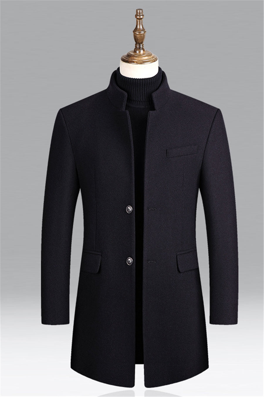 Elarova | Herren-Trenchcoat aus Wolle – winddicht