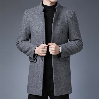Elarova | Herren-Trenchcoat aus Wolle – winddicht
