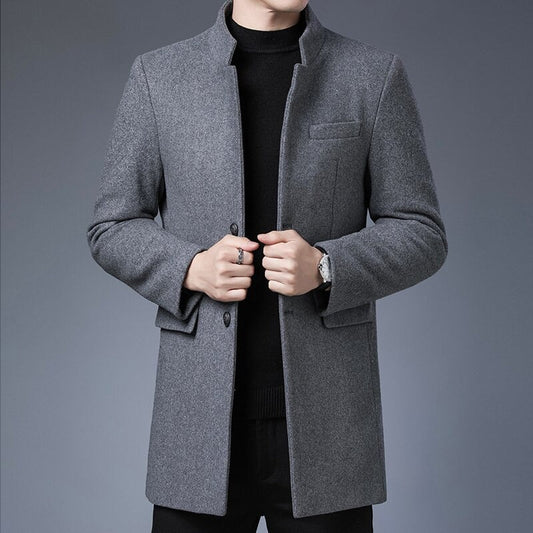 Elarova | Herren-Trenchcoat aus Wolle – winddicht