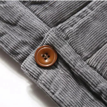 Elarova | Herren-Truckerjacke mit Kragen, Cord und Sherpa-Futter