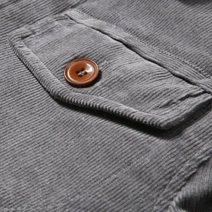 Elarova | Herren-Truckerjacke mit Kragen, Cord und Sherpa-Futter