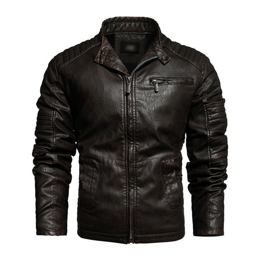 Elarova | Herren Vintage Slim Fit Motorradjacke