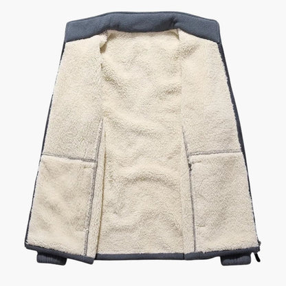 Elarova | Herren Winter Fleecejacke mit Reißverschluss und Stehkragen
