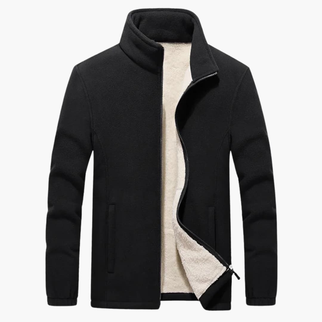 Elarova | Herren Winter Fleecejacke mit Reißverschluss und Stehkragen