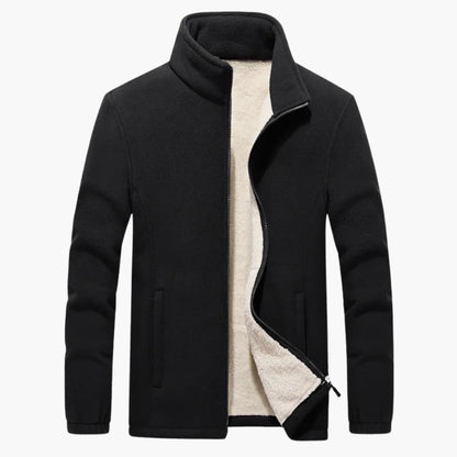 Elarova | Herren Winter Fleecejacke mit Reißverschluss und Stehkragen