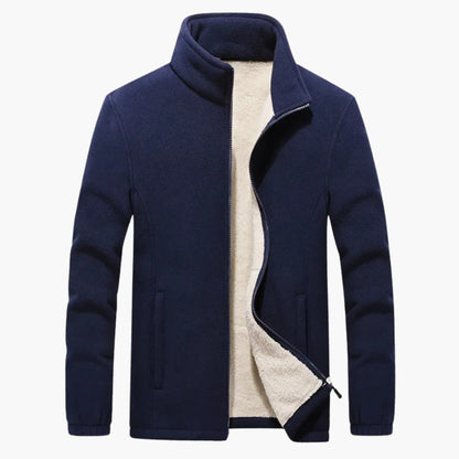 Elarova | Herren Winter Fleecejacke mit Reißverschluss und Stehkragen
