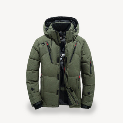Elarova | Herren Winter Pufferjacke mit Kapuze