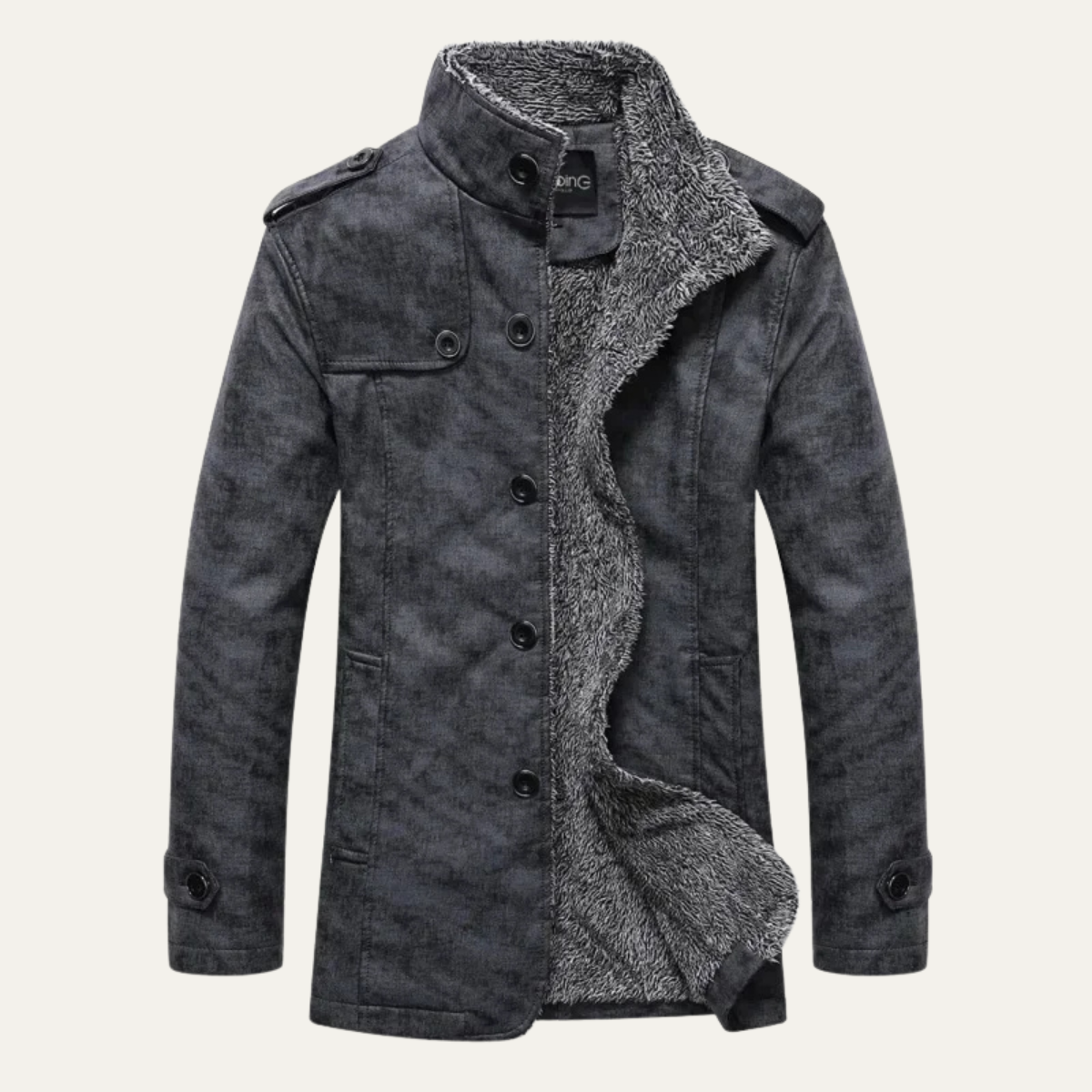 Elarova | Herren Winterjacke aus Leder mit warmem Fleecefutter