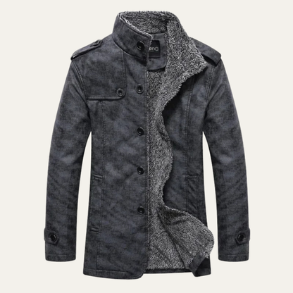 Elarova | Herren Winterjacke aus Leder mit warmem Fleecefutter