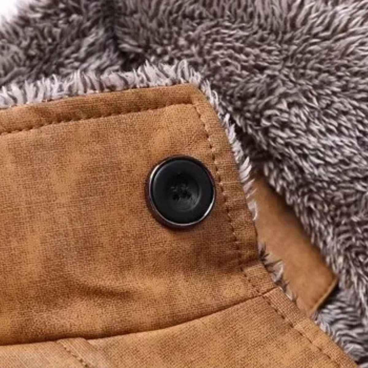 Elarova | Herren Winterjacke aus Leder mit warmem Fleecefutter