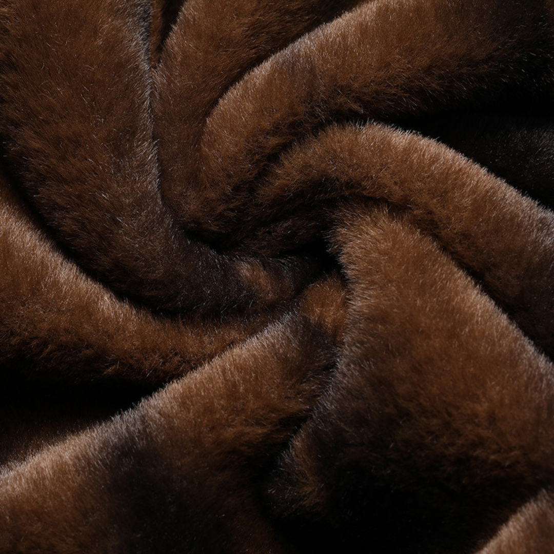 Elarova | Herren-Winterjacke aus Wollmischung – Pelzgefütterte, warme Oberbekleidung