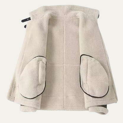 Elarova | Herren-Winterjacke im Fliegerstil mit Lammfellfutter