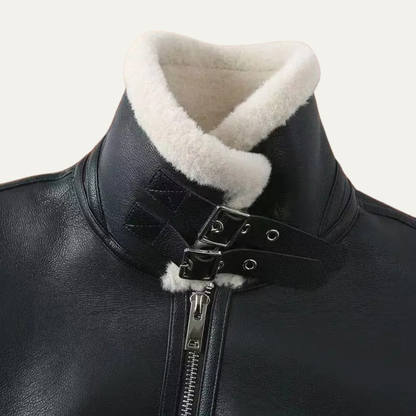 Elarova | Herren-Winterjacke im Fliegerstil mit Lammfellfutter