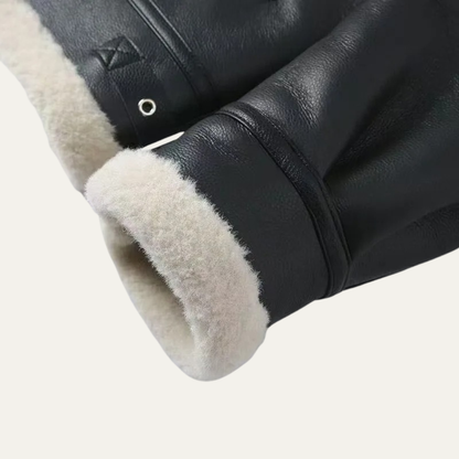 Elarova | Herren-Winterjacke im Fliegerstil mit Lammfellfutter