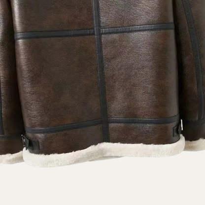 Elarova | Herren-Winterjacke im Fliegerstil mit Lammfellfutter