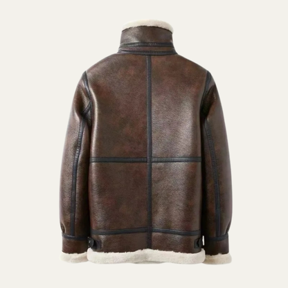 Elarova | Herren-Winterjacke im Fliegerstil mit Lammfellfutter