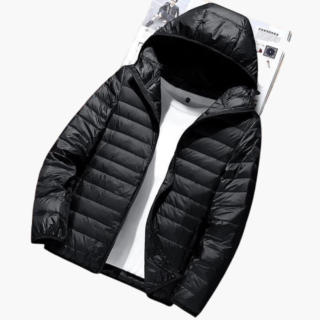 Elarova | Herren-Winterjacke mit Kapuze und Steppdesign