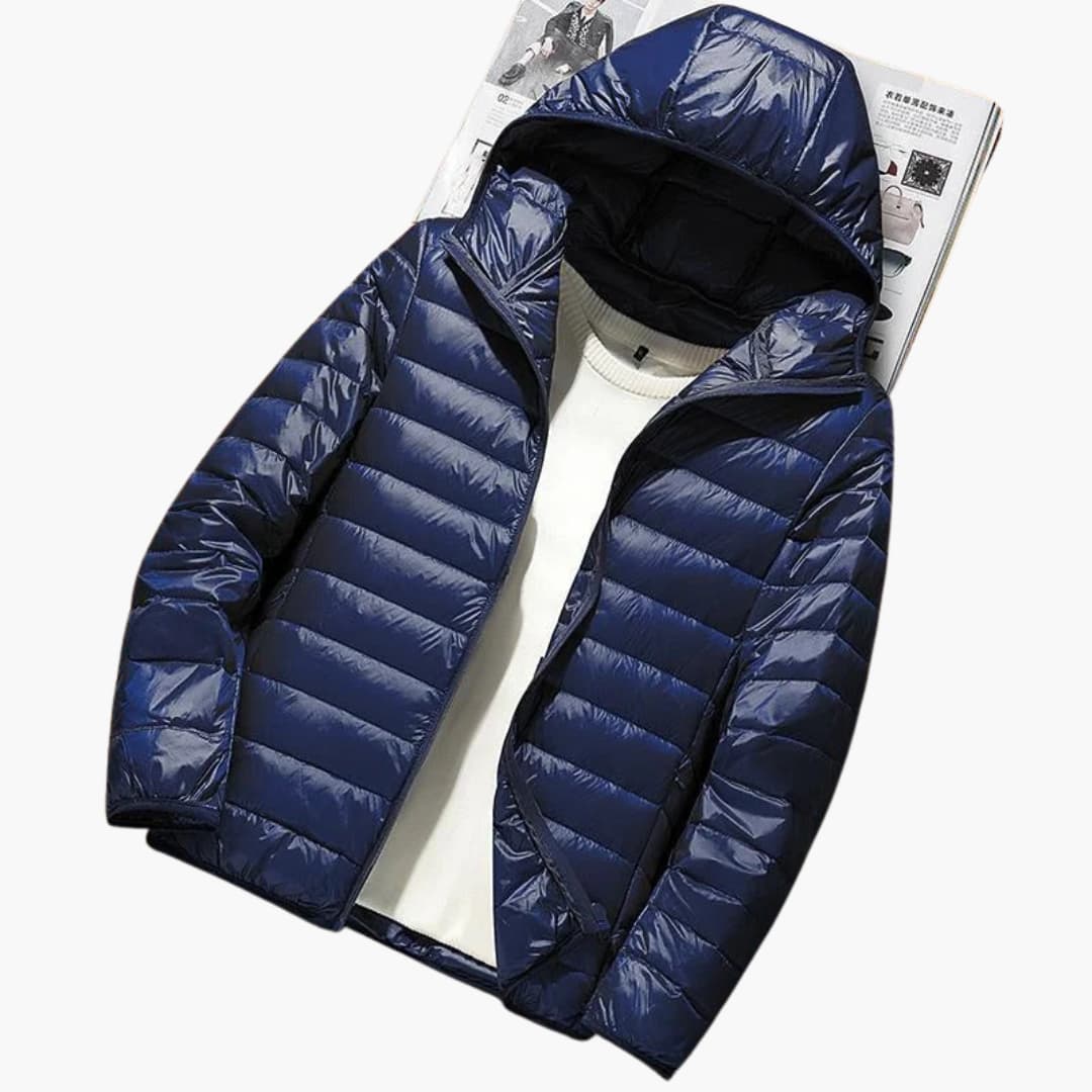 Elarova | Herren-Winterjacke mit Kapuze und Steppdesign