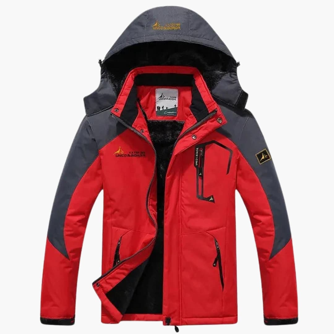 Elarova | Herren Winterjacke mit Reißverschluss und abnehmbarer Kapuze