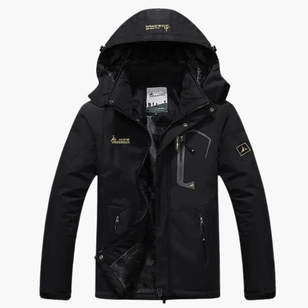 Elarova | Herren Winterjacke mit Reißverschluss und abnehmbarer Kapuze