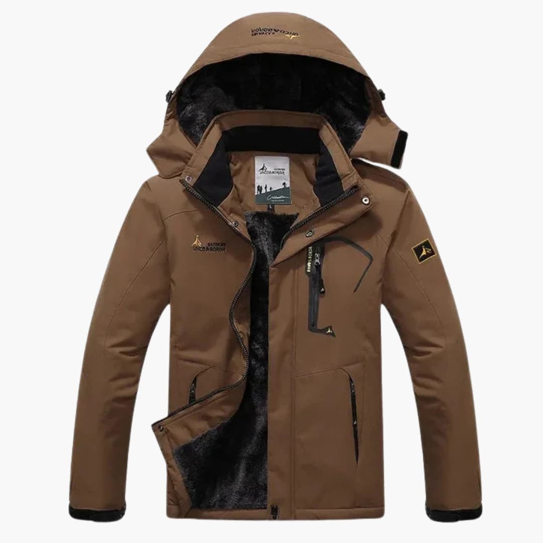 Elarova | Herren Winterjacke mit Reißverschluss und abnehmbarer Kapuze