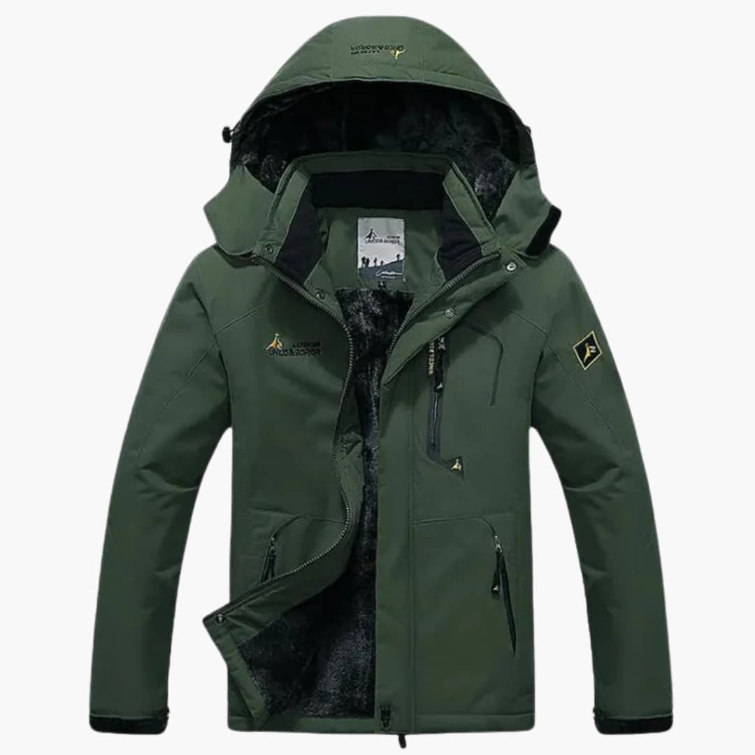 Elarova | Herren Winterjacke mit Reißverschluss und abnehmbarer Kapuze