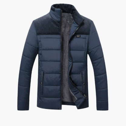 Elarova | Herren Winterjacke mit durchgehendem Reißverschluss und Stehkragen