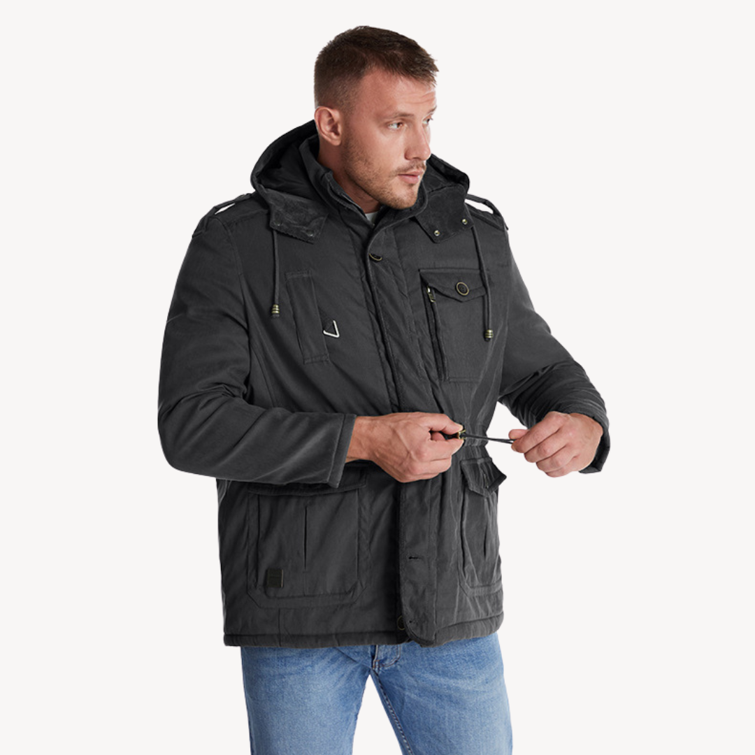 Elarova | Herren-Winterparka – Wasserdichte Jacke mit Pelzfutter